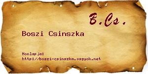 Boszi Csinszka névjegykártya